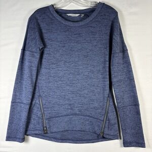 Title Nine Womens Pullover sweatshirt purple thumb holes zippers XXS